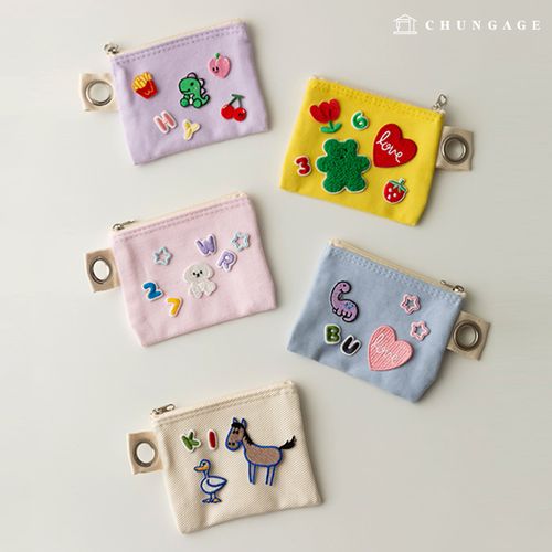 5 Types of Mini Square Plain Pouch Wappen Patch Decorations