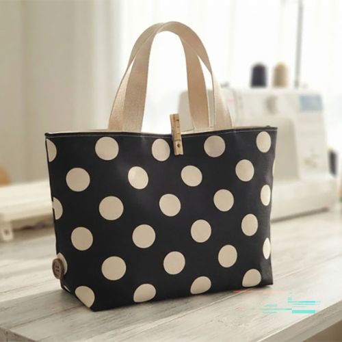 cotton20 count Plain Weave Black Polka Dot