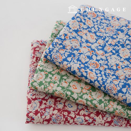 Cotton blend floral pattern Flower Fabric Wide Width Linen 60 count coarse linen fabric Wide Width Leviathan 3 types