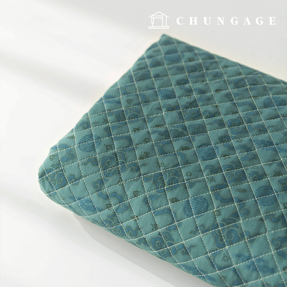 Quilted Fabric cotton 20 count DTP Cloud oriental Quilted Fabric Cheongundo