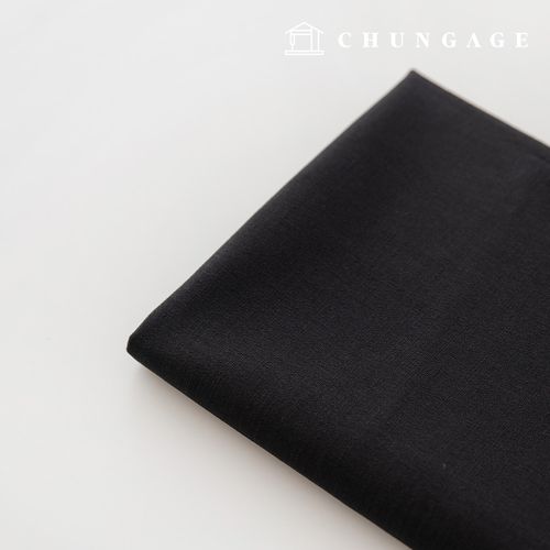Polyester Blend Linen Span Black Fabric Tver
