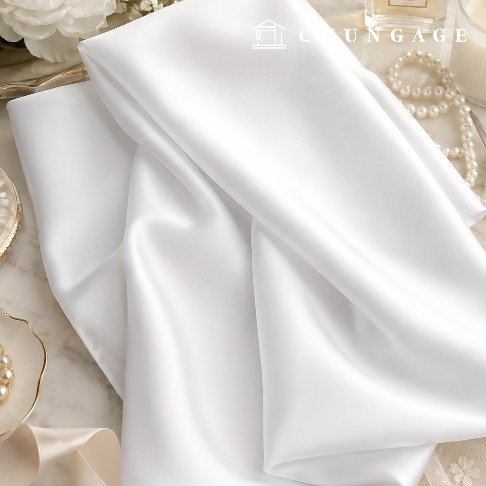 Poly fabric Satin White Satin fabric Plain Fabric Miyu
