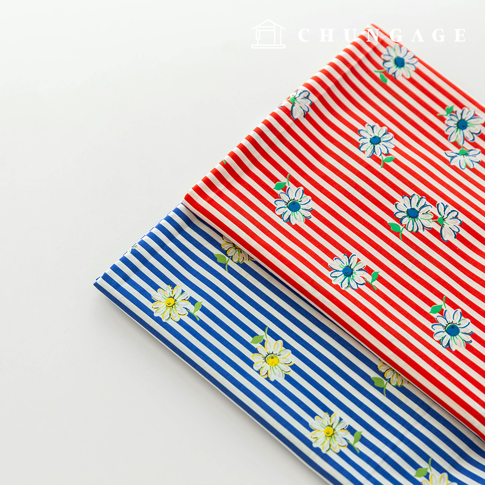 60-count cotton voile fabric, Flower Stripe Fabric, Merian (2 types)