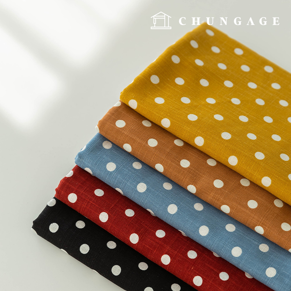 Linen Fabric Rayon-Linen 10mm Dot Minio 5 Types