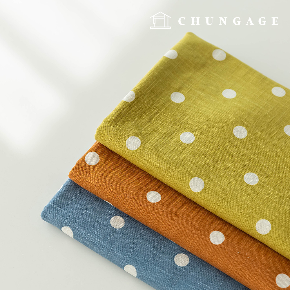Linen Fabric Rayon-Linen 15mm Dot Media 3 Types