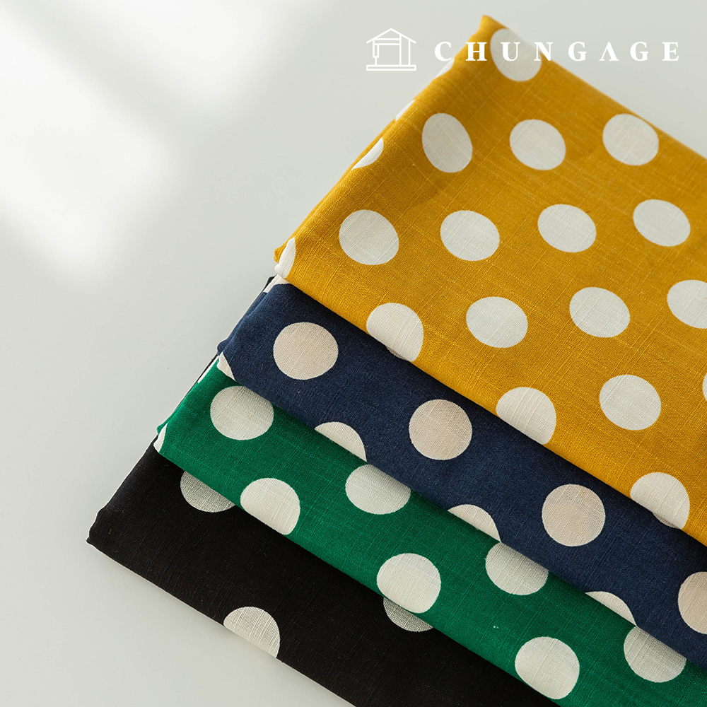 Linen Fabric Rayon-Linen 27mm Dot Maxio 4-Piece Set