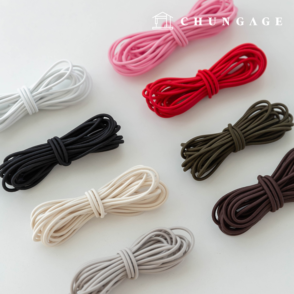 Pants drawstring, waist elastic, round string, 3 yards, 8 types
