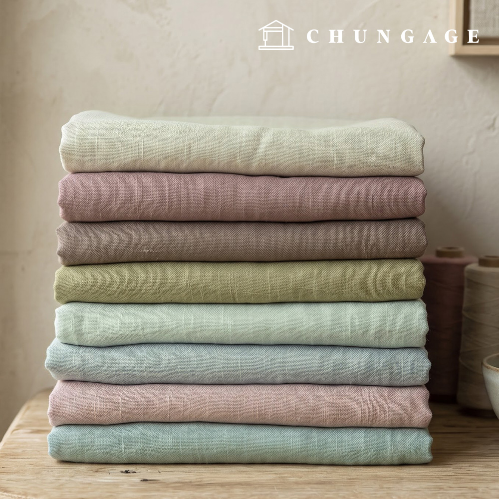 Wide Linen-like Polyester Curtain Fabric Wide Width Plain Fabric Nuel 8 Types