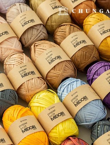Paper Yarn Midori Summer Knitting Yarn Rattan Hanji Paper Yarn Crochet Hook 51 Colors