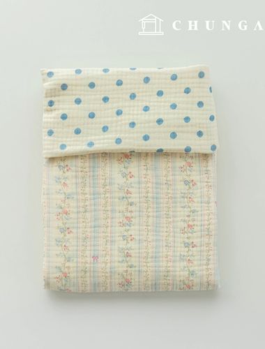 Yoru quadruple gauze fabric cotton non-fluorescent bio-washed fabric floral pattern Flower fabric stripe bloom