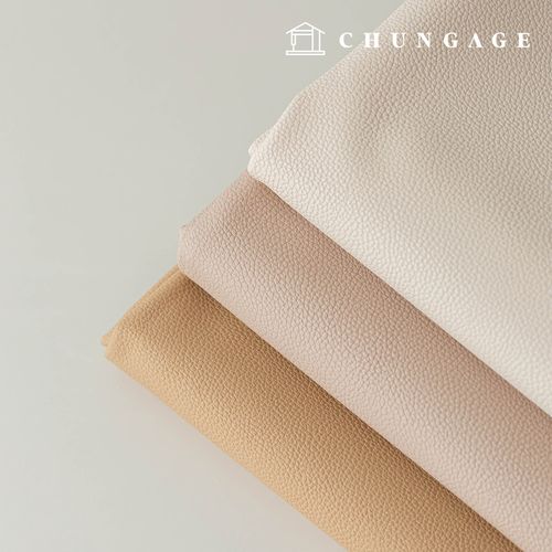 Artificial Leather Fabric, Faux Leather, Eco-friendly, Vegan, Synthetic Leather, Water-resistant Fabric, Lux Leather Beige 3-Piece Set