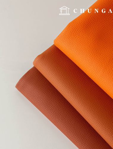 Artificial Leather Fabric, Faux Leather, Eco-friendly, Vegan, Synthetic Leather, Water-resistant Fabric, Lux Leather Orange 3-Piece Set