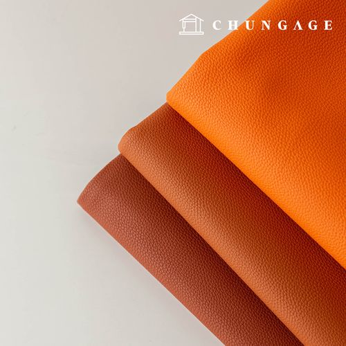 Artificial Leather Fabric, Faux Leather, Eco-friendly, Vegan, Synthetic Leather, Water-resistant Fabric, Lux Leather Orange 3-Piece Set