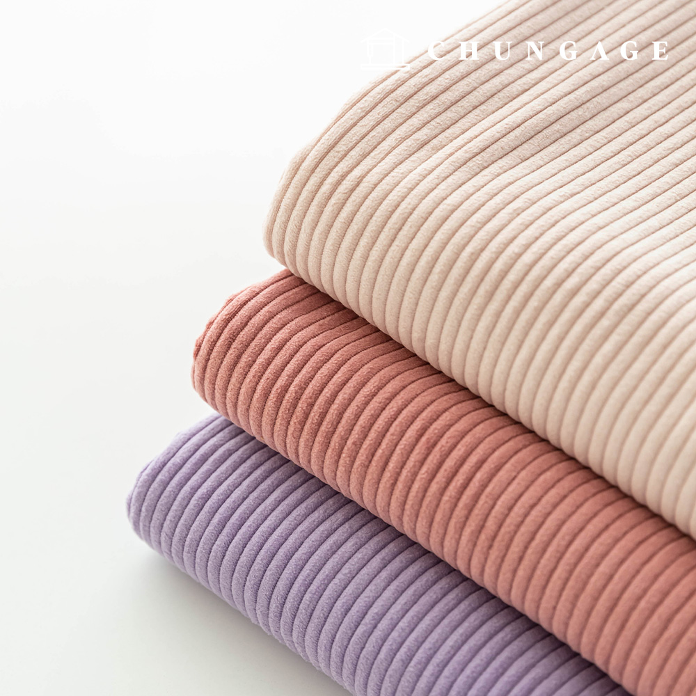 Corduroy Fabric Span 4.5W Wide Width Corduroy Fabric Winter Plain Goldia Pink 3 Types