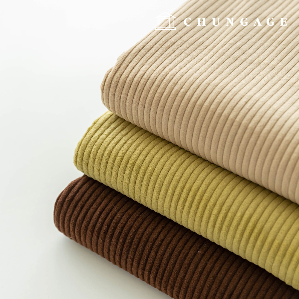 Corduroy Fabric Span 4.5W Wide Width Corduroy Fabric Winter Plain Goldia Yellow 3 Types