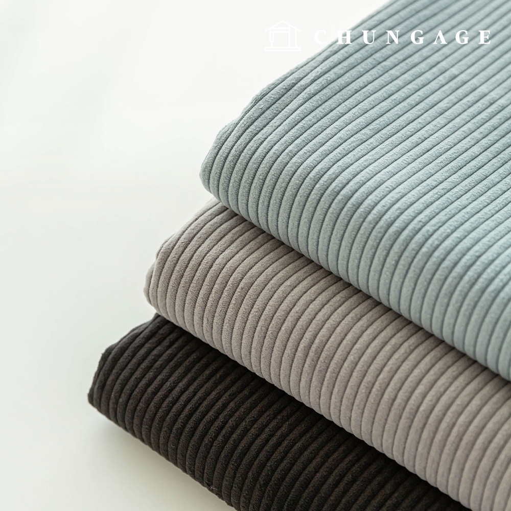 Corduroy Fabric Span 4.5W Wide Width Corduroy Fabric Winter Plain Goldia Gray 3 Types