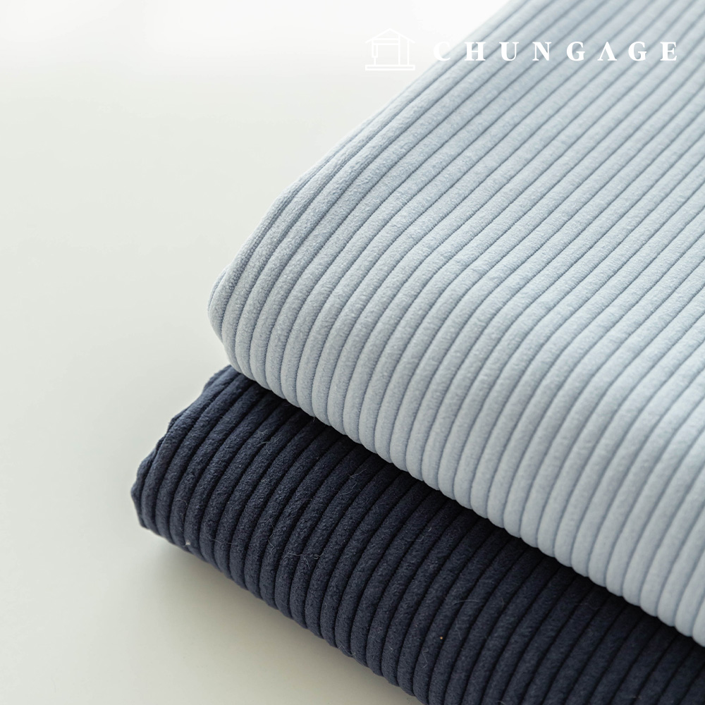 Corduroy Fabric Span 4.5W Wide Width Corduroy Fabric Winter Plain Goldia Blue 2 Types