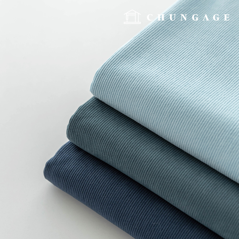 Corduroy Fabric Span Fine Corduroy 16W Wide Width Corduroy Fabric Winter Plain Goldian Blue 3 Types