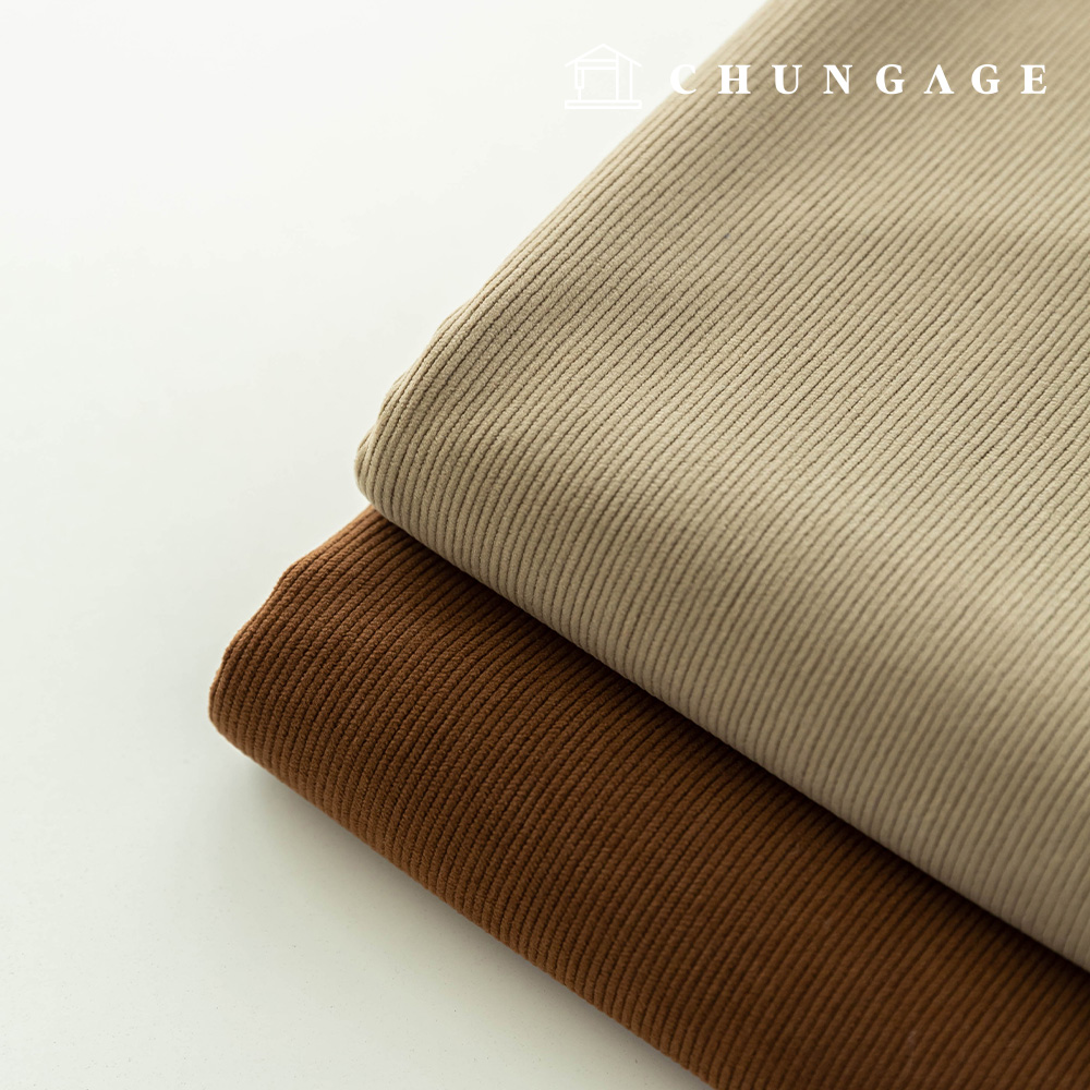 Corduroy Fabric Span Fine Corduroy 16W Wide Width Corduroy Fabric Winter Plain Goldian Brown 2 Types