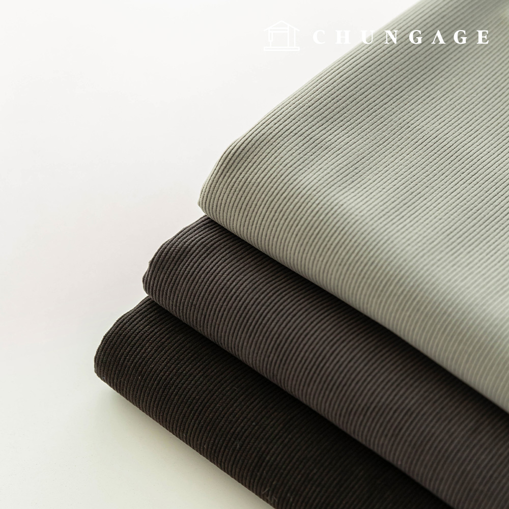 Corduroy Fabric Span Fine Corduroy 16W Wide Width Corduroy Fabric Winter Plain Goldian Gray 3 Types