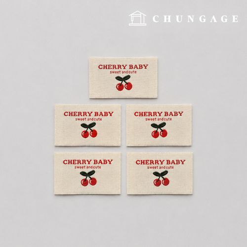 Woven Label Double Fold Cherry Baby 5-Pack