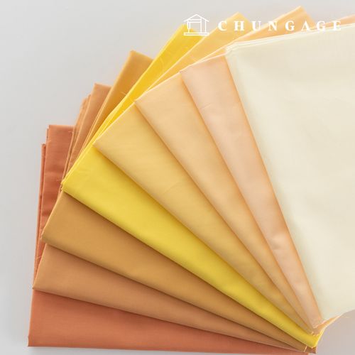 Cotton fabric, Plain fabric, Wide Width 40 count, Twill Abello, Yellow, 8 types