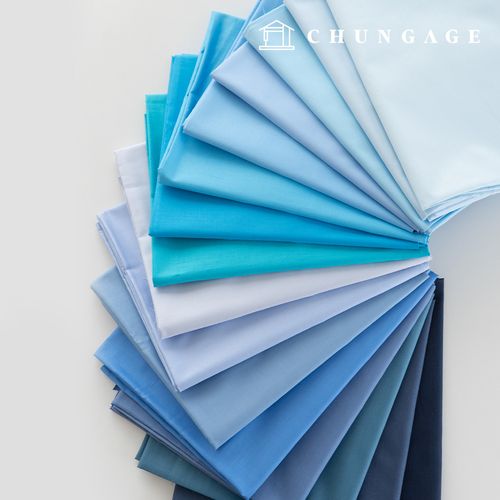 Cotton fabric Plain Fabric Wide Width 40 count Twill Abello Blue 16 types