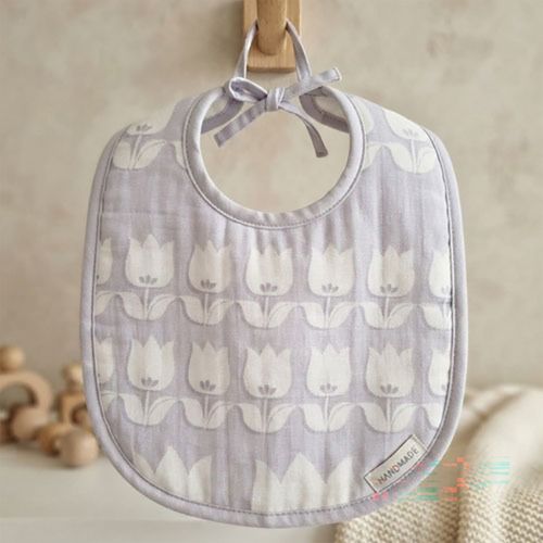 Double gauze fabric Wide Width White Tulip