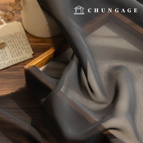 Polyester Chiffon Water Silk Black Plain Fabric Camilla