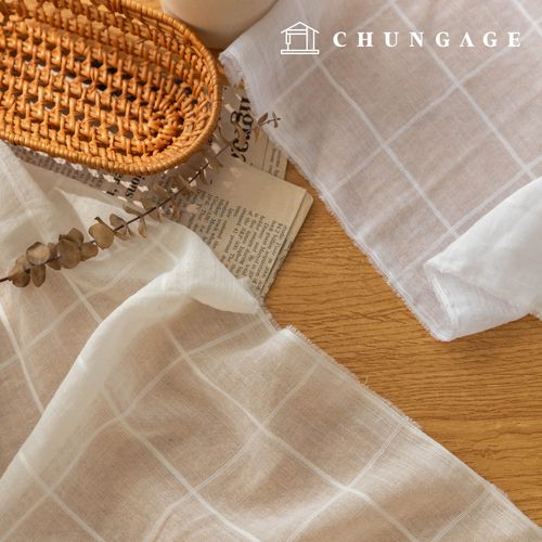Gauze Fabric Yoru Double Gauze Wide Width Check Fabric Milu 2 Types