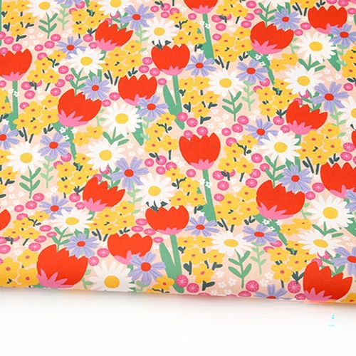 Eco-friendly antibacterial and anti-flame fabric E-DTP cotton 20 count Vivid Muse Flower