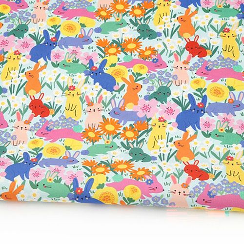 Eco-friendly antibacterial and anti-flame fabric E-DTP cotton 20 count Vivid Muse Rabbit