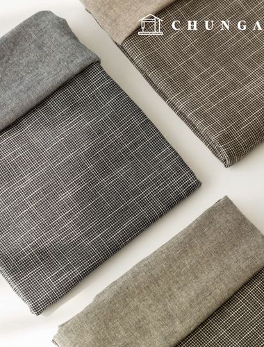 Washing Double Gauze Fabric Yarn-dyed Check Wide Width Fabric Pebble 3 Types