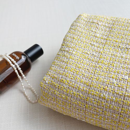 Metallic Poly Tweed Wide Width Shine Yellow