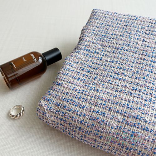 Metallic Poly Tweed Wide Width Blue Pink