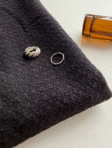 Poly tweed fabric black brown