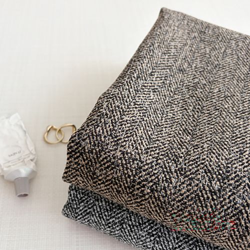 Wool Blend Tweed Herringbone Wide Width Pre-dyed Plain 2 Types