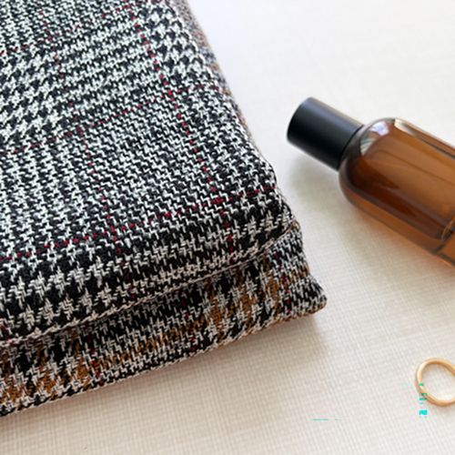Wool blend yarn-dyed check double-sided plain 2 types