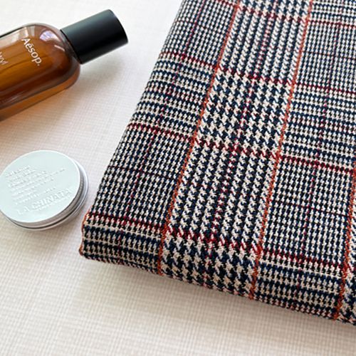 Reversible Check Fabric Yarn-dyed Plain Black