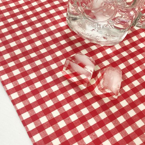 Waterproof Cloth Check Fabric Laminate Waterproof Fabric 3mm Check Red 9110