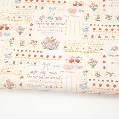 Eco-friendly antibacterial and anti-flame fabric E-DTP cotton 20 count Strawberry Patisserie