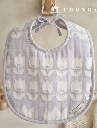 Double gauze fabric Wide Width White Tulip