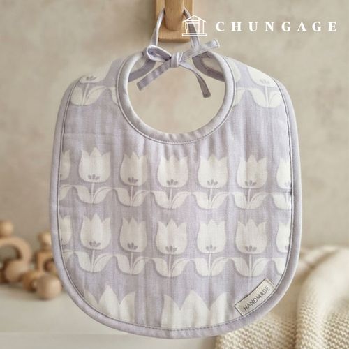 Double gauze fabric Wide Width White Tulip