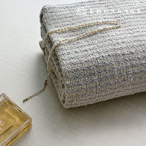 Metallic Poly Tweed Fabric Wide Width Blackpink