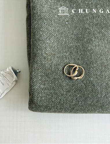 Reversible Wool Fabric Plain Khaki