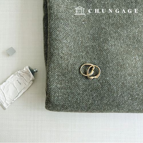 Reversible Wool Fabric Plain Khaki
