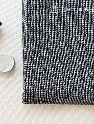 Wool-feel tweed fabric yarn-dyed check