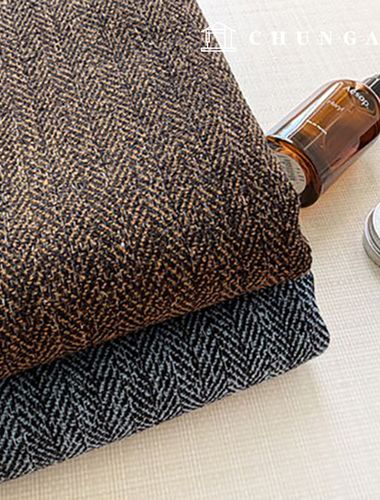 Wool blend double-sided herringbone winter 2-piece set