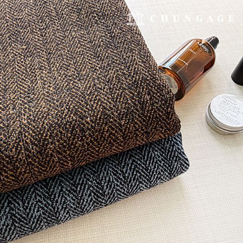 Wool blend double-sided herringbone winter 2-piece set