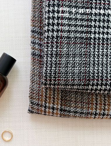 Wool blend yarn-dyed check double-sided plain 2 types